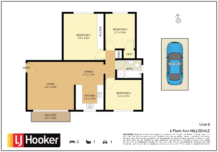 Floorplan of Homely unit listing, 6/4 Flack Avenue, Hillsdale NSW 2036