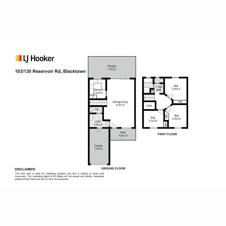 Floorplan of Homely townhouse listing, 103/130 Reservoir Road, Blacktown NSW 2148