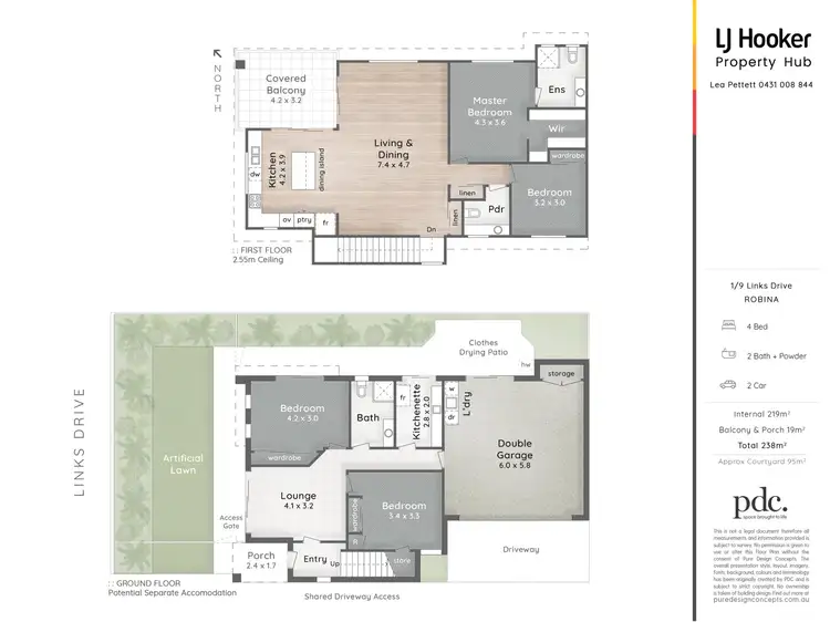 Floorplan of Homely semi-detached listing, 1/9 The Links, Robina QLD 4226