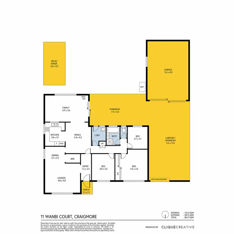 Floorplan of Homely house listing, 11 Wanbi Court, Craigmore SA 5114