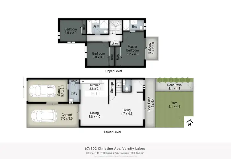 Floorplan of Homely townhouse listing, 67/302 Christine Avenue, Varsity Lakes QLD 4227