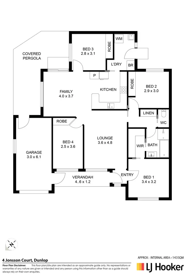 Floorplan of Homely house listing, 4 Jonsson Court, Dunlop ACT 2615