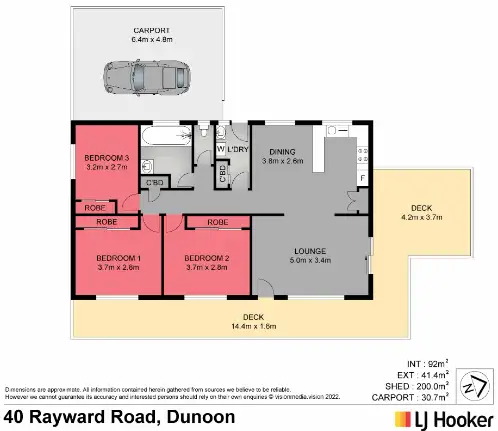 Floorplan of Homely rural property listing, 40 Rayward Road, Dunoon NSW 2480