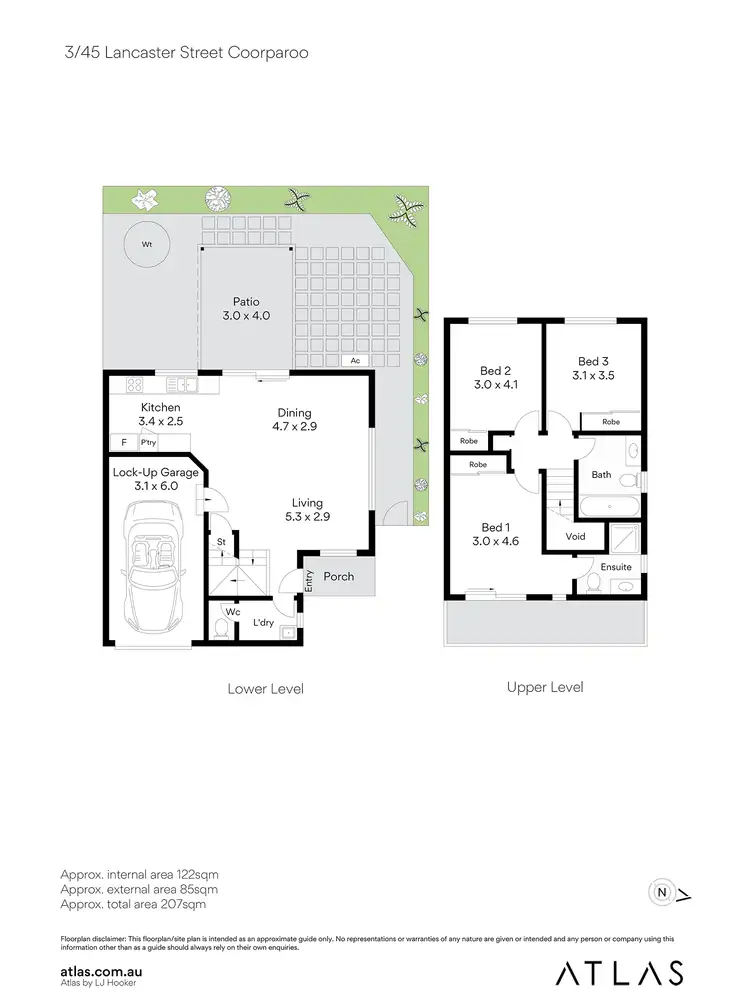 Floorplan of Homely townhouse listing, 3/45 Lancaster Street, Coorparoo QLD 4151