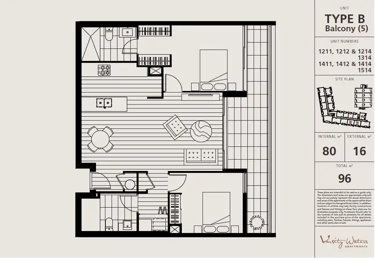 Floorplan of Homely unit listing, 1411/65 Varsity Parade, Varsity Lakes QLD 4227