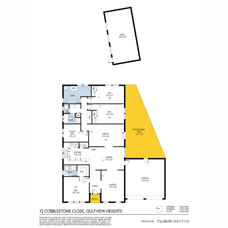 Floorplan of Homely house listing, 12 Cobblestone Close, Gulfview Heights SA 5096