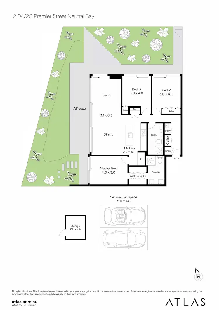 Floorplan of Homely unit listing, 2.04/20 Premier Street, Neutral Bay NSW 2089