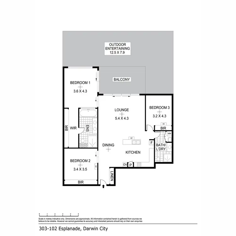Floorplan of Homely apartment listing, 303/102 The Esplanade, Darwin City NT 800