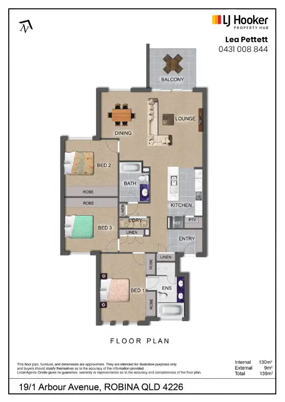 Floorplan of Homely unit listing, 19/1-2 Arbour Avenue, Robina QLD 4226