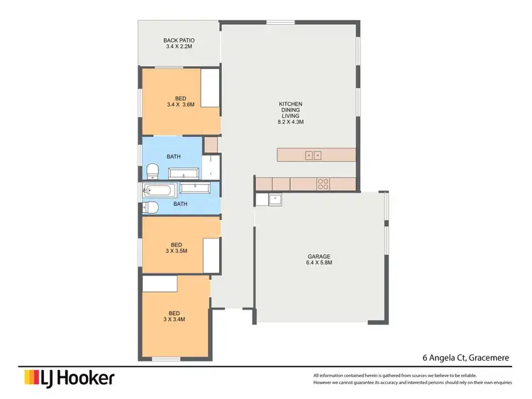 Floorplan of Homely house listing, 6 Angela Court, Gracemere QLD 4702