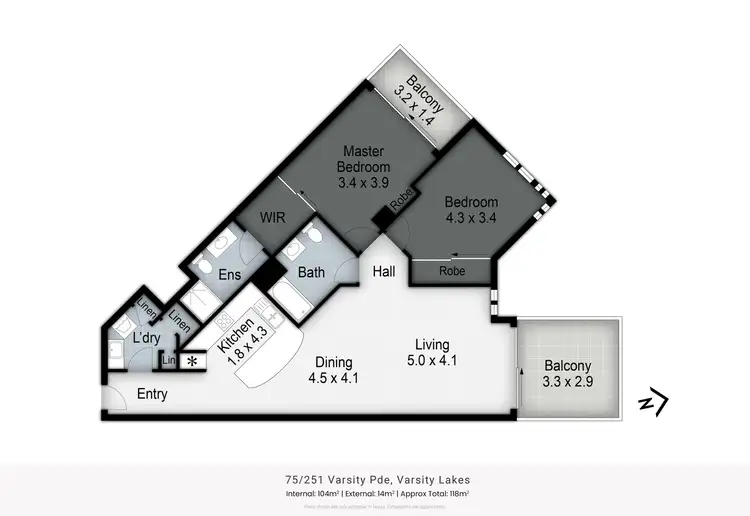 Floorplan of Homely apartment listing, 75/251 Varsity Parade, Varsity Lakes QLD 4227