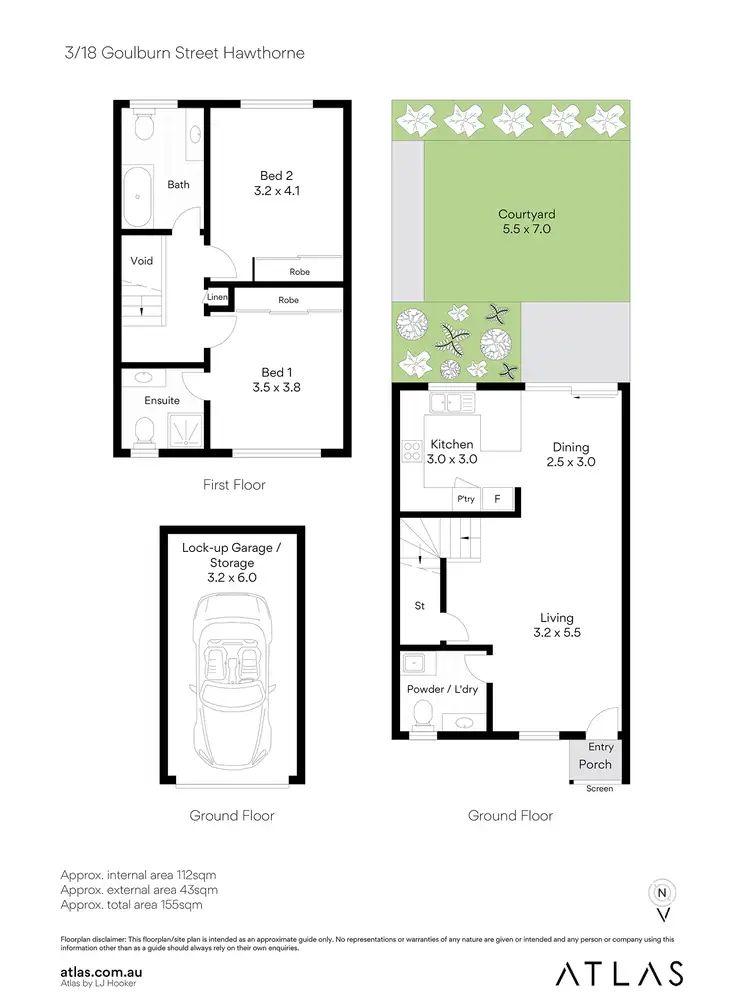 Floorplan of Homely townhouse listing, 3/18 Goulburn Street, Hawthorne QLD 4171