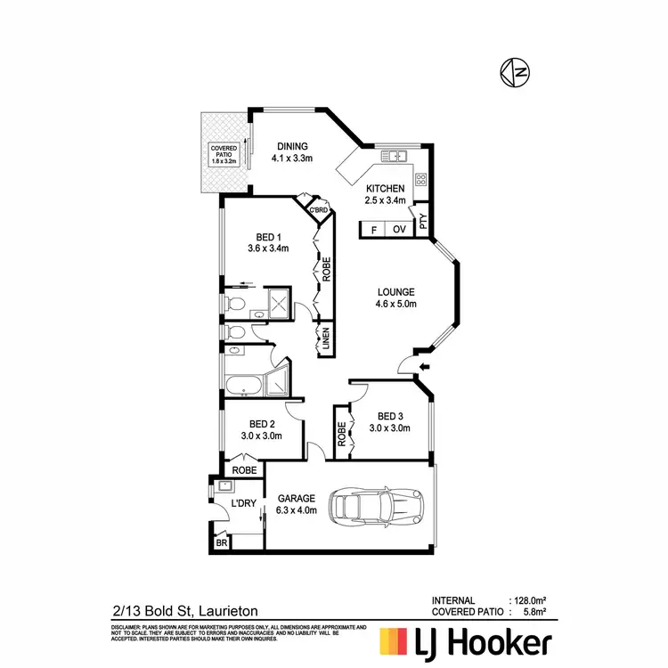 Floorplan of Homely villa listing, 2/13 Bold Street, Laurieton NSW 2443