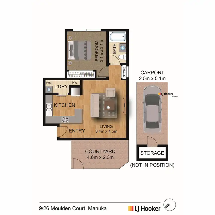 Floorplan of Homely unit listing, 9/26 Moulden Court, Belconnen ACT 2617