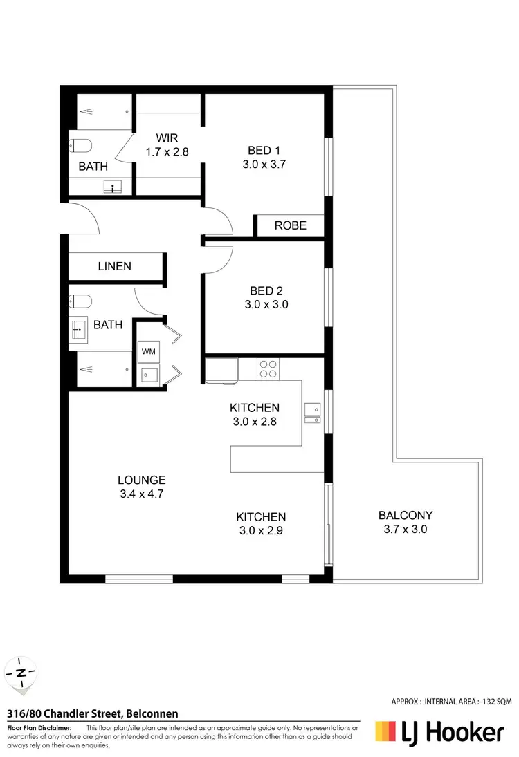 Floorplan of Homely apartment listing, 316/80 Chandler Street, Belconnen ACT 2617