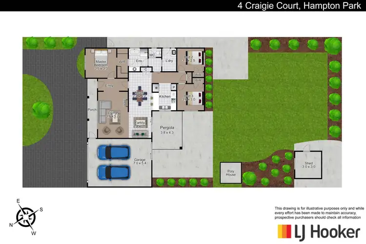 Floorplan of Homely house listing, 4 Craigie Court, Hampton Park VIC 3976