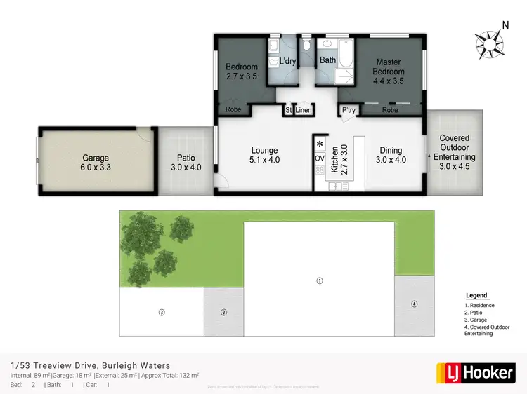 Floorplan of Homely semi-detached listing, 1/53 Treeview Drive, Burleigh Waters QLD 4220