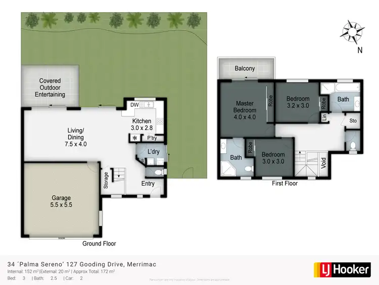 Floorplan of Homely townhouse listing, 34/127 Gooding Drive, Merrimac QLD 4226