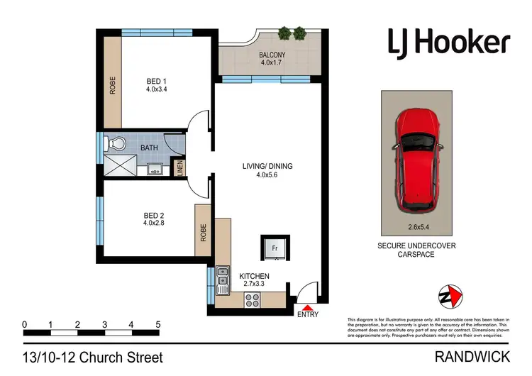 Floorplan of Homely apartment listing, 13/10-12 Church Street, Randwick NSW 2031