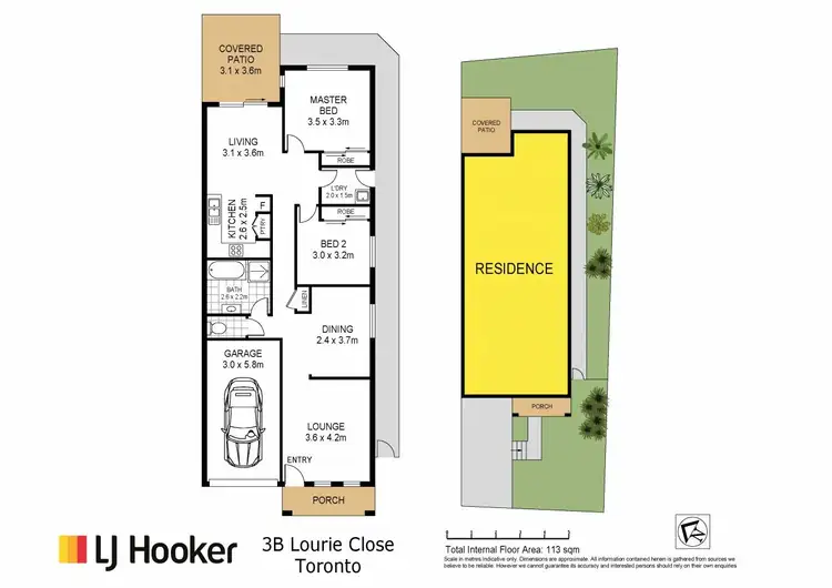 Floorplan of Homely semi-detached listing, 3B Lourie Close, Toronto NSW 2283