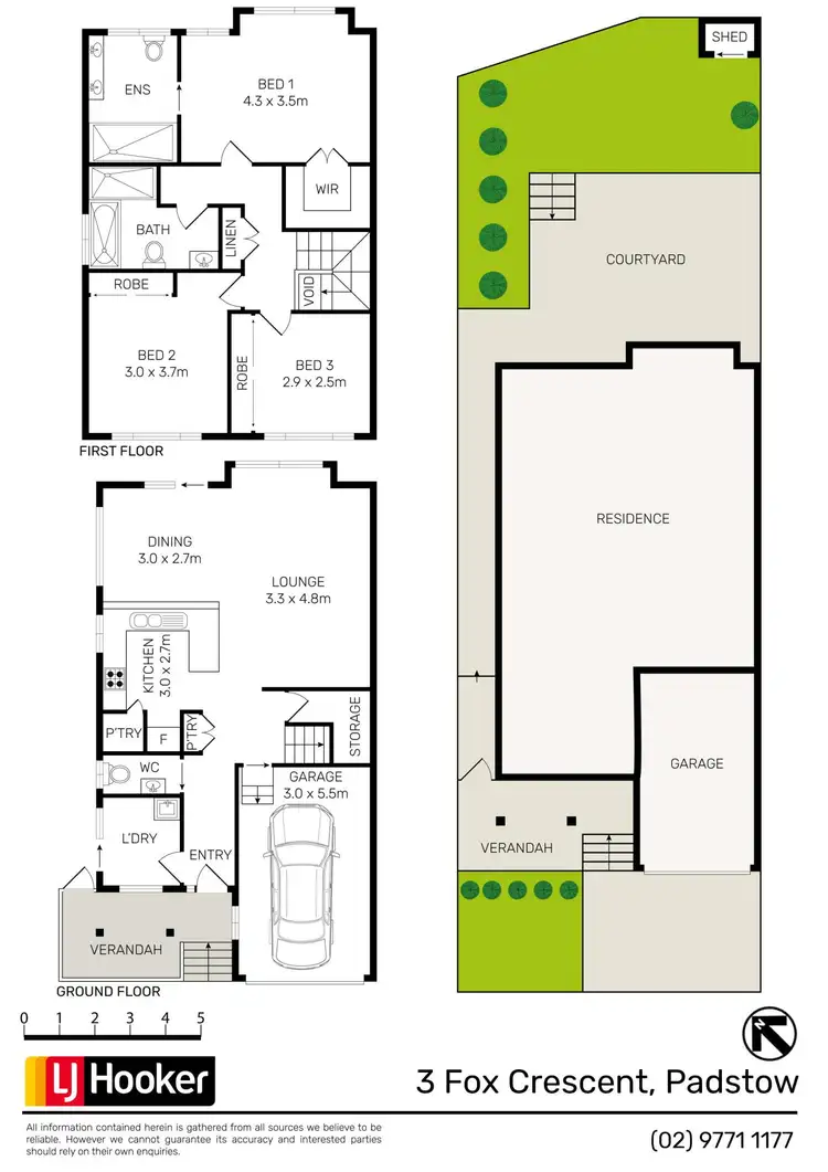 Floorplan of Homely semi-detached listing, 3 Fox Crescent, Padstow NSW 2211