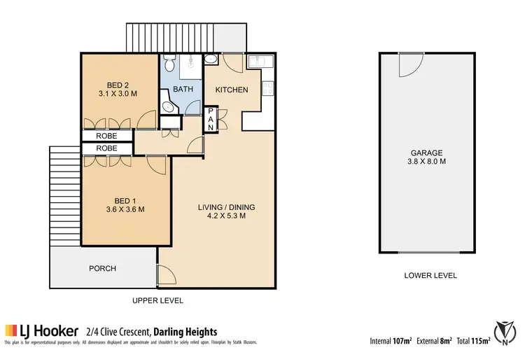 Floorplan of Homely unit listing, 2/4 Clive Crescent, Darling Heights QLD 4350