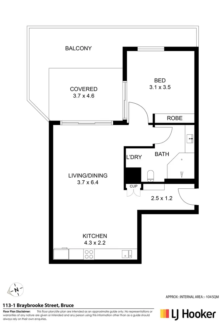 Floorplan of Homely apartment listing, 113/1 Braybrooke Street, Bruce ACT 2617