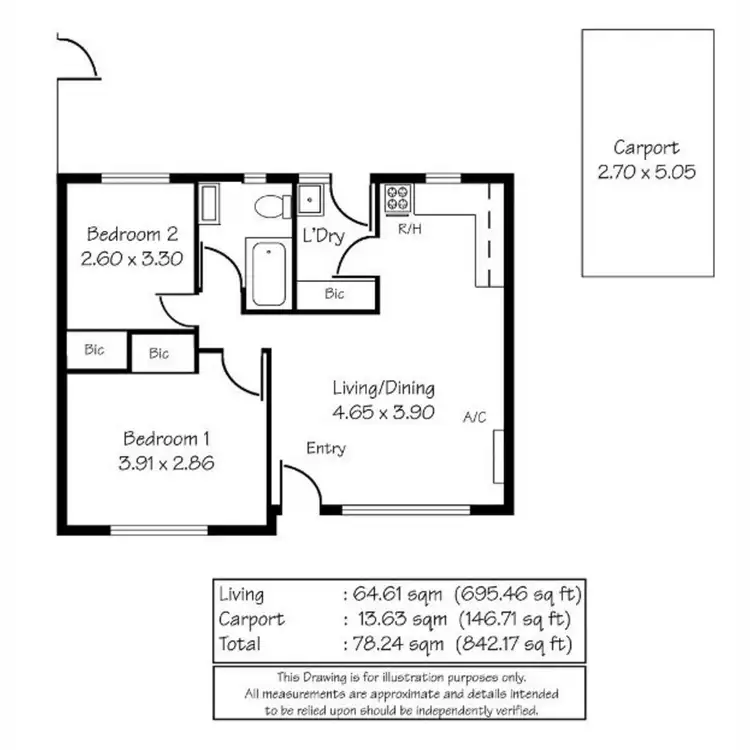 Floorplan of Homely unit listing, 2/34 Stevens Street, Seaton SA 5023