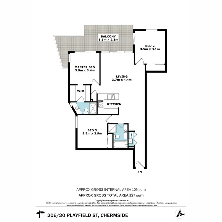 Floorplan of Homely unit listing, 206/20 Playfield Street, Chermside QLD 4032