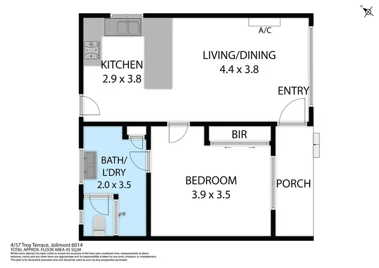 Floorplan of Homely unit listing, 4/57 Troy Terrace, Jolimont WA 6014