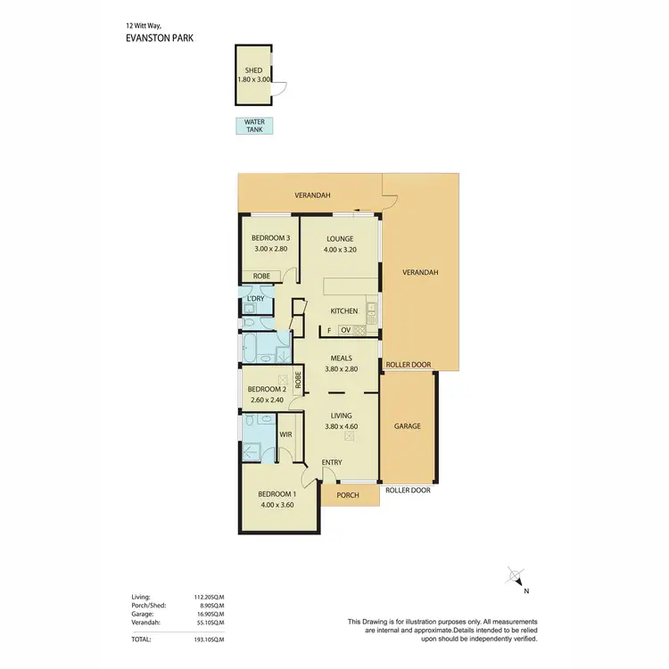 Floorplan of Homely house listing, 12 Witt Way, Evanston Park SA 5116