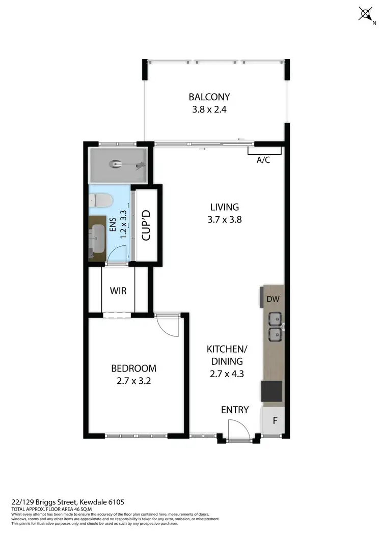 Floorplan of Homely apartment listing, 22/129 Briggs Street, Kewdale WA 6105