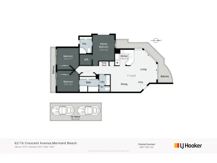 Floorplan of Homely unit listing, 62/16 Crescent Avenue, Mermaid Beach QLD 4218