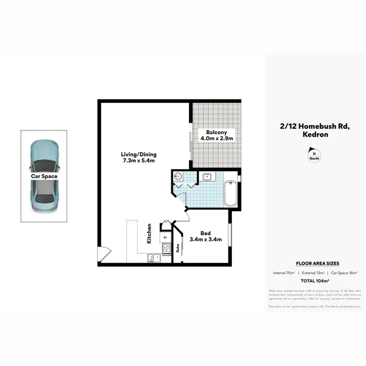 Floorplan of Homely unit listing, 2/12 Homebush Road, Kedron QLD 4031