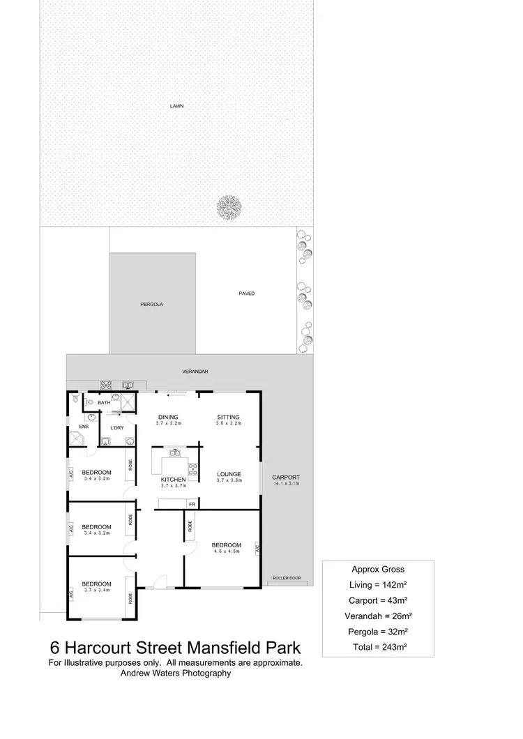 Floorplan of Homely house listing, 6 Harcourt Street, Mansfield Park SA 5012