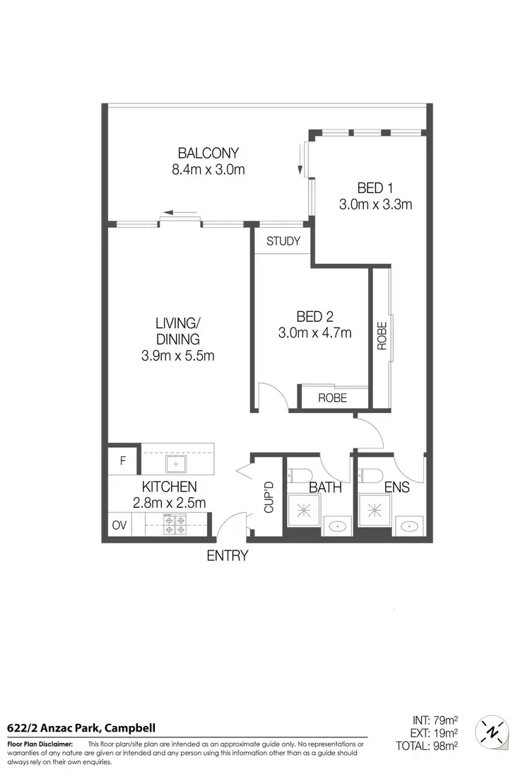 Floorplan of Homely apartment listing, 622/2 Anzac Park, Campbell ACT 2612