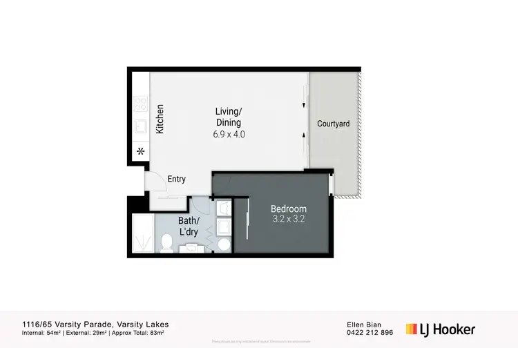Floorplan of Homely apartment listing, 1116/65 Varsity Parade, Varsity Lakes QLD 4227