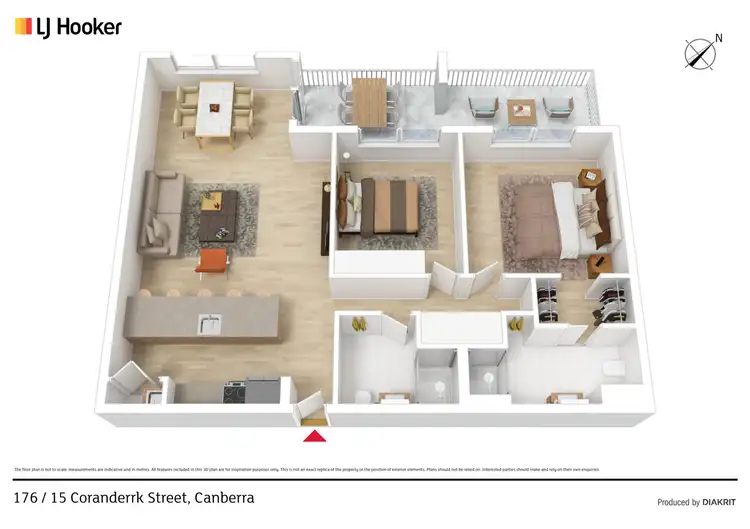 Floorplan of Homely apartment listing, 176/15 Coranderrk Street, Canberra ACT 2601