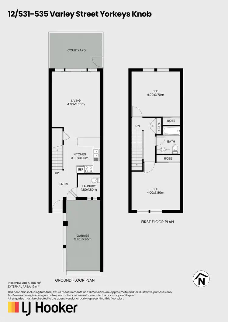 Floorplan of Homely townhouse listing, 12/531-535 Varley Street, Yorkeys Knob QLD 4878