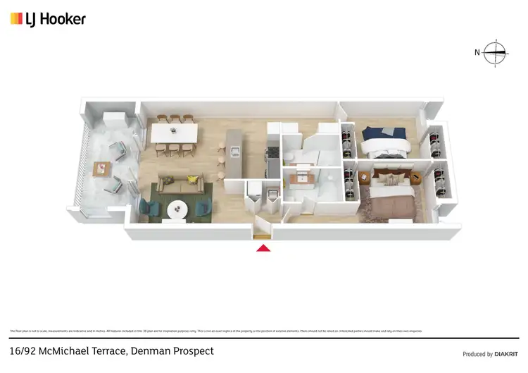 Floorplan of Homely apartment listing, 16/92 McMichael Terrace, Denman Prospect ACT 2611