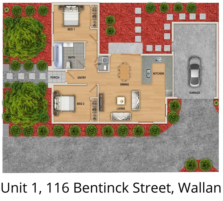 Floorplan of Homely unit listing, Unit 1/116 Bentinck Street, Wallan VIC 3756