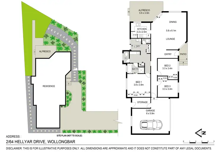 Floorplan of Homely unit listing, 2/64 Hellyar Drive, Wollongbar NSW 2477