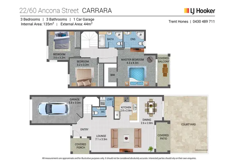 Floorplan of Homely townhouse listing, 22/60 Ancona Street, Carrara QLD 4211