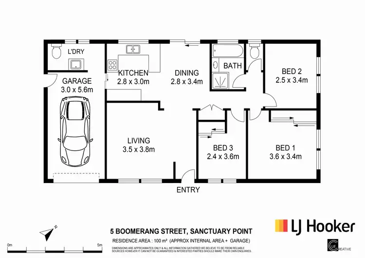 Floorplan of Homely villa listing, 5 Boomerang Street, Sanctuary Point NSW 2540