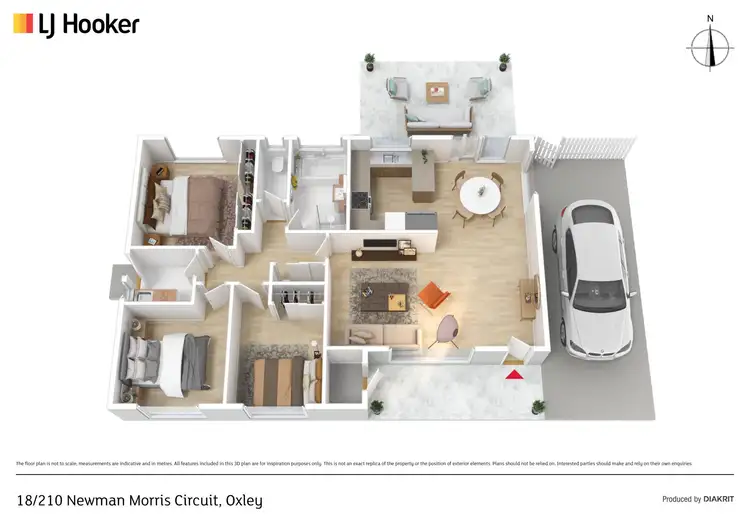 Floorplan of Homely townhouse listing, 18/210 Newman-Morris Circuit, Oxley ACT 2903