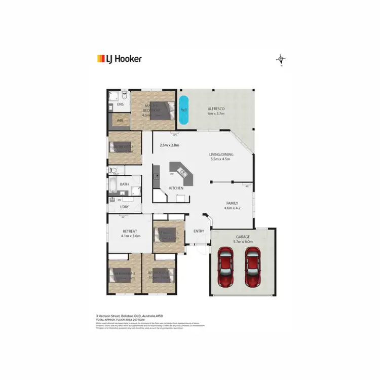 Floorplan of Homely house listing, 3 Vedson Street, Birkdale QLD 4159