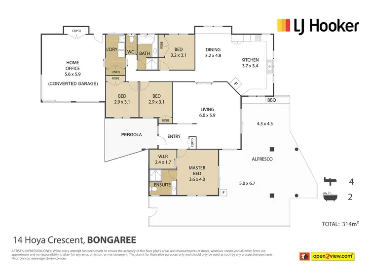 Floorplan of Homely house listing, 14 Hoya Crescent, Bongaree QLD 4507