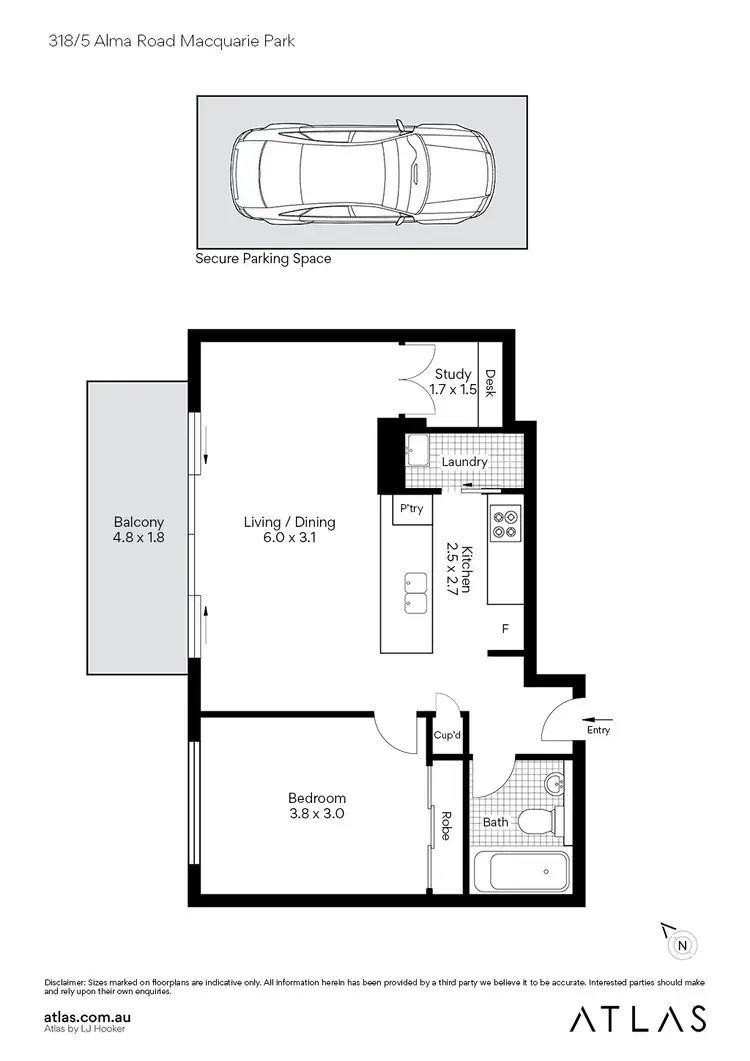 Floorplan of Homely apartment listing, 318/5 Alma Road, Macquarie Park NSW 2113