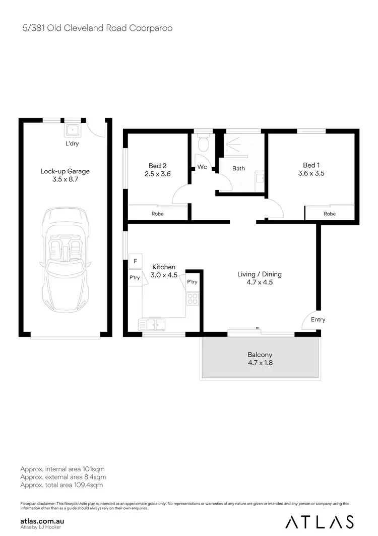 Floorplan of Homely unit listing, 5/381 Old Cleveland Road, Coorparoo QLD 4151