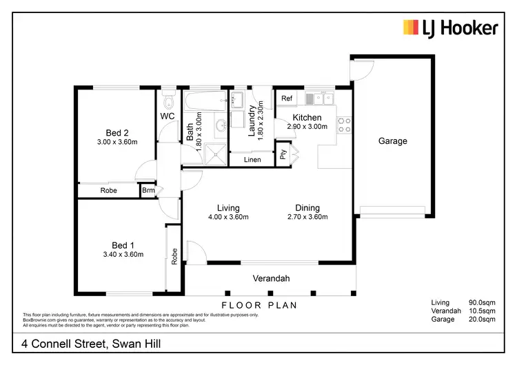 Floorplan of Homely house listing, 4 Connell Street, Swan Hill VIC 3585
